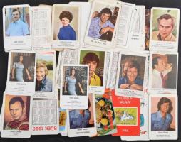 kb 70 db kártyanaptár az 1980-as évekből