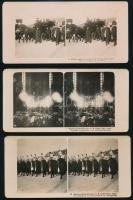 1916 3 db sztereo fotó Ferenc József temetéséről / 3 stereo photos of the funaeral of Franz Joseph.