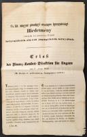 1852 Hirdetmény a bélyegilleték tárgyában magyar és német nyelven / Announcement about the stamp tariffs in German and Hungarian. 4 p. 24x38 cm