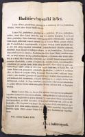 1853 Haditörvényszéki ítélet hirdetménye két nyelven 54x44 cm