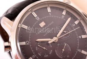 Tommy Hilfiger 3 ATM naptáras kvarc férfi sport karóra. Bőr szíjjal. Működő, szép állapotban, elemme...