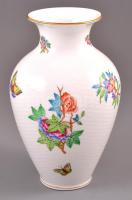 Herendi Viktória mintás váza. Kézzel festett, jelzett, hibátlan. 24 cm