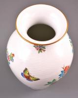 Herendi Viktória mintás váza. Kézzel festett, jelzett, hibátlan. 24 cm