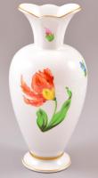 Herendi virág mintás porcelán váza, kézzel festett, jelzett, hibátlan, m: 19 cm
