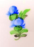 Herendi virág mintás porcelán váza, kézzel festett, jelzett, hibátlan, m: 19 cm