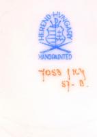 Herendi virág mintás porcelán váza, kézzel festett, jelzett, hibátlan, m: 19 cm