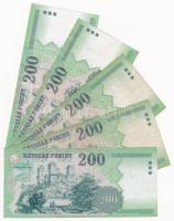 2001-2005. 200Ft (5xklf) "FA" és "FB" sorszámjelek T:III közte szép papír