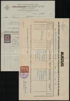 1897-1954 Magyar, osztrák, csehszlovák okmánybélyeges iratok, közte Bécs városi okmánybélyeg is