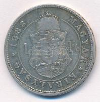 1883KB 1Ft Ag "Ferenc József / Barokk címer" T:2- 
Adamo M15