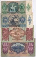 1930. 100P + 1932. 50P + 1936. 10P + 1941. 20P mindegyik hamis nyilaskeresztes ráfestéssel (fake ove...