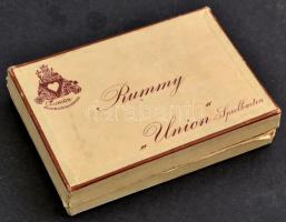 XX. sz. eleje: 2 pakli Union Rummy kártya adóbélyegzéssel, szép állapotban, eredeti dobozában