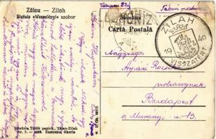 1940 Zilah, Zalau - 2 db régi városképes lap, mindkettőn visszatért bélyegzés / 2 pre-1945 town-view...