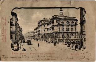 1901 Budapest IX. Üllői úti klinika a Mária utca sarkán, villamos. Divald Károly 110. sz. (szakadás / tear)