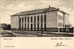 1910 Budapest XVII. Rákosliget, Elemi iskola. Wollner Alajos kiadása
