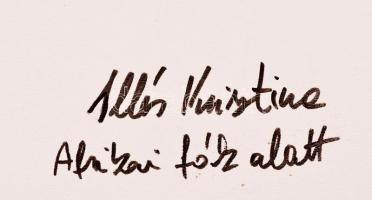 Illés Krisztina (1969- ): Afrikai fák alatt, akril, farost, jelzett a hátoldalon, paszpartuban, fa k...