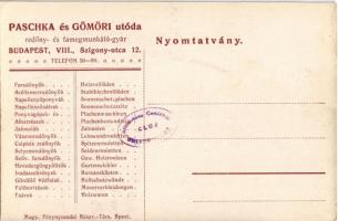 Budapest VIII. Paschka és Gömöri utóda redőny és famegmunkáló gyára, gépműhely, lakatos műhely, géph...