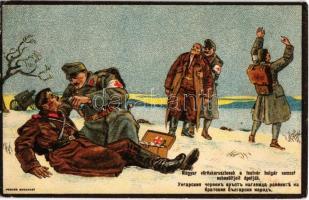 2 db  első világháborús katonai lap a Bolgár Vöröskereszt támogatására, egyiken Mühlbeck K. szignója...