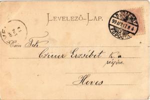 1899 Budapest VII. Dohány utcai zsinagóga. Kézzel színezett / synagogue, hand-coloured