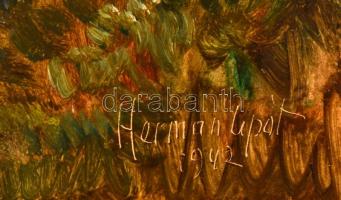 Herman Lipót (1884-1972): Randevú a folyópartnál. Olaj, karton, jelzett, kis festék hibákkal, 34×49 ...