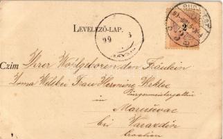 1899 Budapest III. Óbuda, Fő tér, hirdetőoszlop Dreyfus reklámmal, Gebhard József és Róth Mihály üzl...