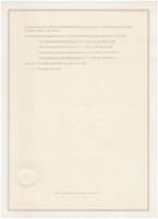 Budapest 1993. "Diszkont Kincstárjegy" 100.000Ft-ról, szárazpecséttel, "MINTA" f...