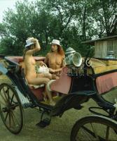 cca 1987 Tiki-taki, inci-finci, szingli képek, szolidan erotikus felvételek, 7 db vintage negatív + ...