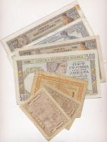 Jugoszlávia / Szerbia 1919-1942. 7db-os vegyes bankjegy tétel T:II,III,III- Yugoslavia / Serbia 1919-1942. 7pcs of various banknotes C:XF,F,VG