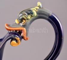 XIX. sz. vége: Gerbing & Stephan majolika váza. Kézzel festett, jelzett, hibátlan / Gerbing &...