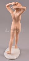 Wallendorf sétáló akt, kézzel festett, jelzett, hibátlan, m:28 cm / Wallendorf nude, perfect conditi...