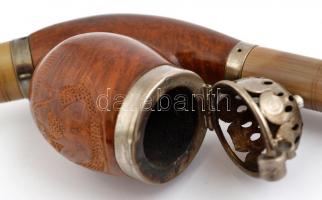 Fa pipa, bakelit szipkával, jó állapotban 20 cm
