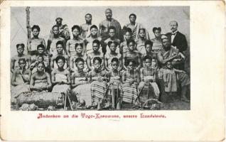 Togo, Andenken an die Togo-Karawane, unsere Landsleute. Kunstdruckerei F. Kemnitz / Togo folklore, traditional costumes (EK)