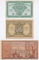 Francia Indokína 1939. 10c + 1942. 5c + 10c T:II,III French Indo-China 1939. 10 Cents + 1942. 5 Cents + 10 Cents C:XF,F