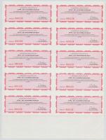 Pécs 1989. "Pannónia Innováció Részvénytársaság" bemutatóra szóló részvénye 10.000Ft-ról, ...