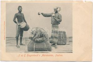 Malabar, Indian folklore, musicians in traditional costumes. I. & G. Hagenbeck. Wilhelm Hoffmann A.-G. (EM)