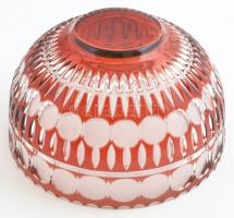 Ajka kristály nagyméretű kínálótál. Eredeti dobozában, hibátlan. d: 29 cm