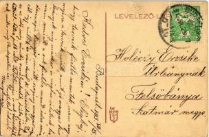 1913 Budapest VIII. Állami Nőipariskola, udvarrészlet, Növendékek a szünidőben. Rákóczi tér 4. (EK)