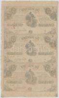 1852. 5Ft "Kossuth bankó" kitöltetlen D,E,F 3-as ívben T:I,I- 
Hungary 1852. 5 Forint she...