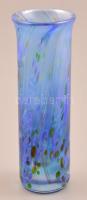 Dekoratív festett kis váza, apró kopásokkal, m: 13,5 cm