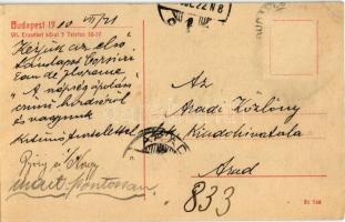 1910 Budapest VII. Győri és Nagy hirdetési iroda, Engel Júlia kesztyű gyári raktára, Horovicz Sándor...