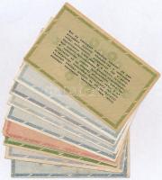 1946. 11db-os vegyes magyar adópengő bankjegy tétel, közte fordított címeres T:III,III-