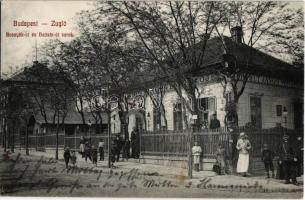 1912 Budapest XIV. Zugló, Hernhut János vendéglője, Bosnyák út és Hajtsár utca sarok. Kiadja Váradi Béla (EK)