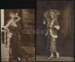 1924 Nagyvárad, a színház Judit keresztnevű színésznője, 4 db vintage fotó, az egyik dedikált, két k...