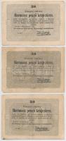 1848. 10Ft hamis Kisbér Mezőváros bélyegzéssel + 1849. 30kr (3x) (fake overprint) T:III,III-