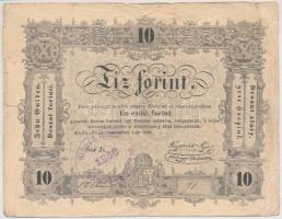 1848. 10Ft hamis "Kisbér Mezőváros" bélyegzéssel + 1849. 30kr (3x) (fake overprint) T:III,...