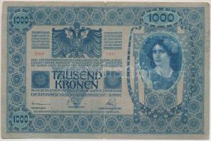 1902. 1000K piros "MAGYARORSZÁG" körbélyegzővel és hamis "Torontál Vármegye Józseffal...