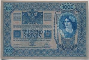 1902. 1000K piros "MAGYARORSZÁG" körbélyegzővel és hamis "Első Dunavidéki Takarékpénz...