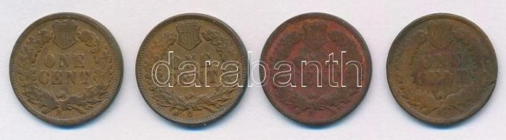 Amerikai Egyesült Államok 1895-1897. 1c Br "Indian Head" (4x) közte 3db klf T:2-3
USA 189...