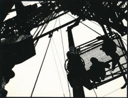cca 1978 Vincze János (1922-1998) kecskeméti fotóművész hagyatékából, 2 db jelzés nélküli, vintage fotóművészeti alkotás (Olajkút), a magyar fotográfia avantgarde korszakából, 17,5x23,5 cm