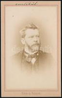 cca 1874 Klösz György fényirdai műtermében készült, vizitkártya méretű, feliratozott fénykép Helyek K.-ról, 10,5x6,5 cm
