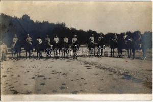 1911 Kassa, Kosice; Osztrák-magyar lovas katonák a Kassa-Poprád vonalon / Austro-Hungarian K.u.K. military cavalrymen on the road between Kosice and Poprad. photo